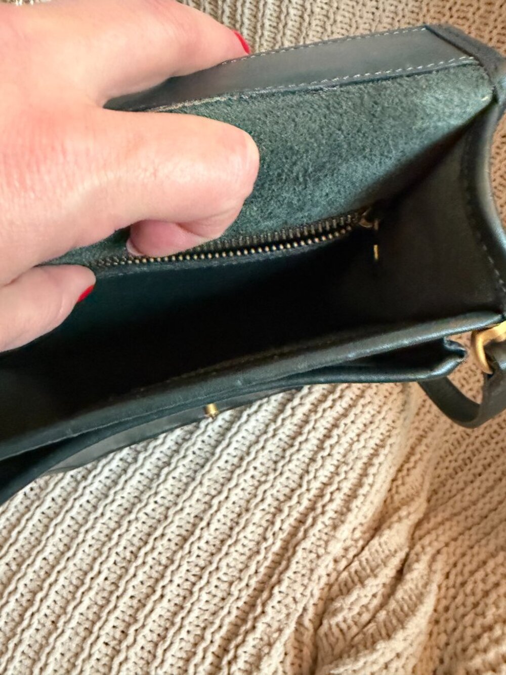 Black Thick Leather Top Handle Crossbody Satchel Bag - Picture 3 of 9